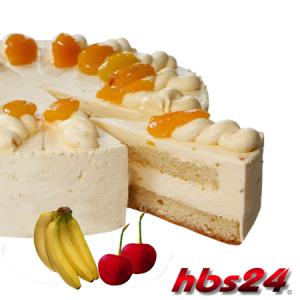 Cream cake base Banana cherry fruit cakes integrates